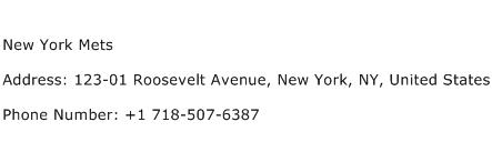 New York Mets Address Contact Number