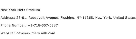 New York Mets Stadium Address Contact Number