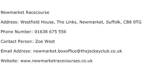 Newmarket Racecourse Address Contact Number