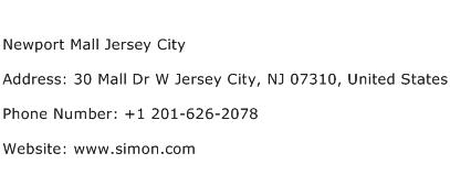 Newport Mall Jersey City Address Contact Number