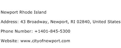 Newport Rhode Island Address Contact Number