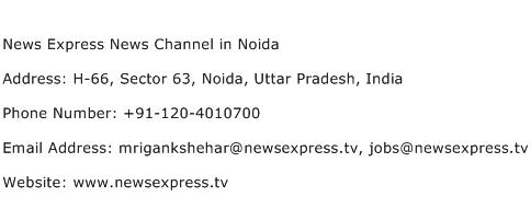 News Express News Channel in Noida Address Contact Number