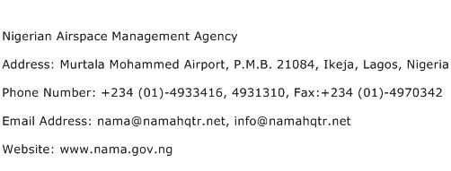 Nigerian Airspace Management Agency Address Contact Number