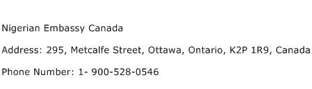 Nigerian Embassy Canada Address Contact Number
