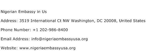 Nigerian Embassy in Us Address Contact Number