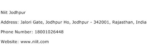 Niit Jodhpur Address Contact Number