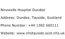Ninewells Hospital Dundee Address Contact Number