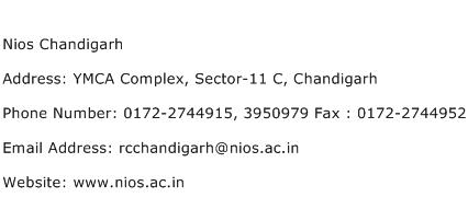 Nios Chandigarh Address Contact Number