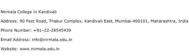 Nirmala College in Kandivali Address Contact Number