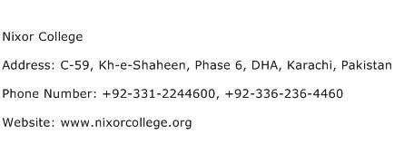 Nixor College Address Contact Number