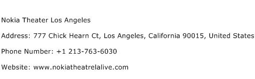 Nokia Theater Los Angeles Address Contact Number