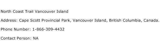 North Coast Trail Vancouver Island Address Contact Number
