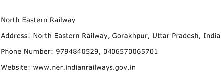North Eastern Railway Address Contact Number