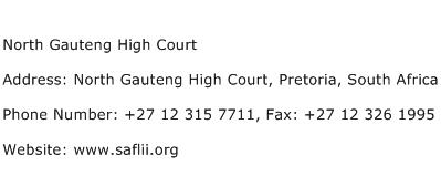 North Gauteng High Court Address Contact Number