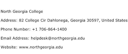 North Georgia College Address Contact Number