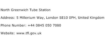 North Greenwich Tube Station Address Contact Number