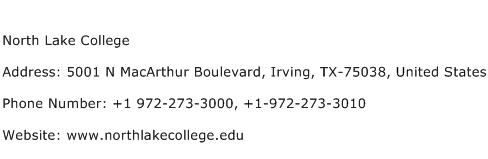 North Lake College Address Contact Number