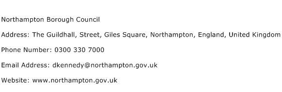 Northampton Borough Council Address Contact Number