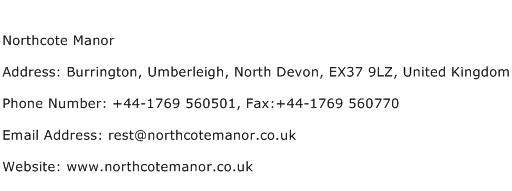 Northcote Manor Address Contact Number