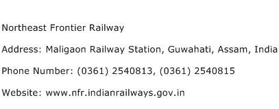 Northeast Frontier Railway Address Contact Number