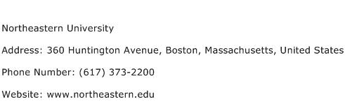 Northeastern University Address Contact Number