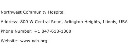 Northwest Community Hospital Address Contact Number