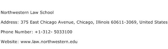 Northwestern Law School Address Contact Number
