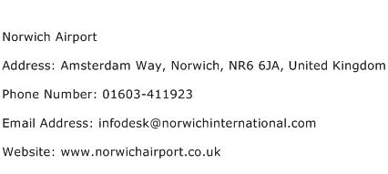 Norwich Airport Address Contact Number