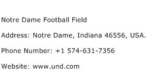 Notre Dame Football Field Address Contact Number