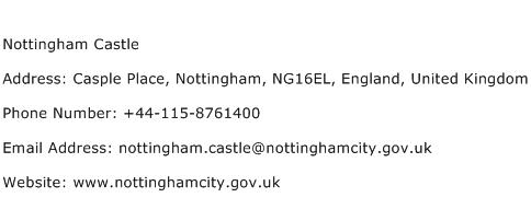 Nottingham Castle Address Contact Number