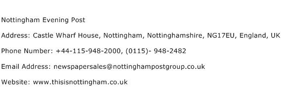 Nottingham Evening Post Address Contact Number