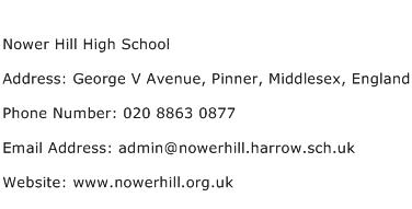 Nower Hill High School Address Contact Number