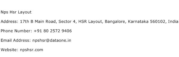 Nps Hsr Layout Address Contact Number