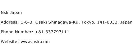Nsk Japan Address Contact Number