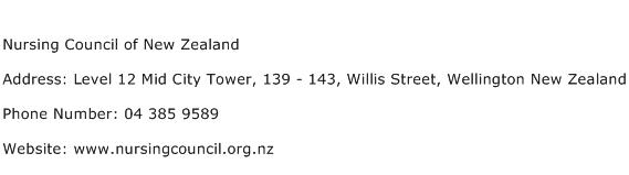 Nursing Council of New Zealand Address Contact Number