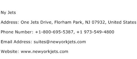 Ny Jets Address Contact Number