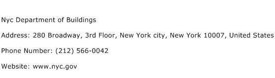 Nyc Department of Buildings Address Contact Number
