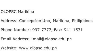 OLOPSC Marikina Address Contact Number