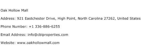 Oak Hollow Mall Address Contact Number
