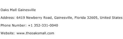 Oaks Mall Gainesville Address Contact Number