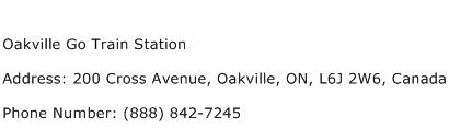 Oakville Go Train Station Address Contact Number