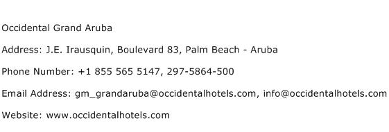 Occidental Grand Aruba Address Contact Number