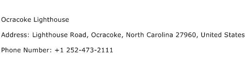 Ocracoke Lighthouse Address Contact Number
