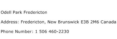 Odell Park Fredericton Address Contact Number
