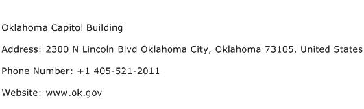 Oklahoma Capitol Building Address Contact Number