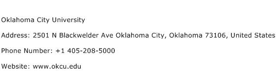 Oklahoma City University Address Contact Number