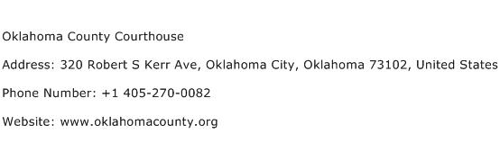 Oklahoma County Courthouse Address Contact Number