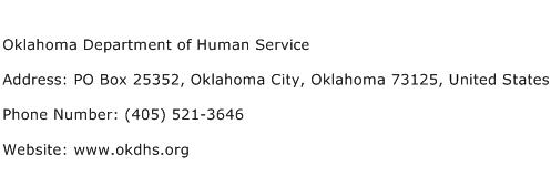 Oklahoma Department of Human Service Address Contact Number