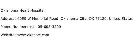 Oklahoma Heart Hospital Address Contact Number