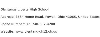Olentangy Liberty High School Address Contact Number